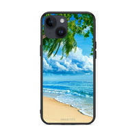 Thumbnail for iPhone 15 Beautiful Beach θήκη από τη Smartfits με σχέδιο στο πίσω μέρος και μαύρο περίβλημα | Smartphone case with colorful back and black bezels by Smartfits