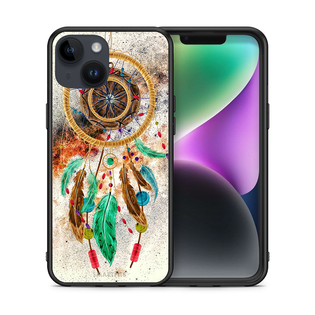 Θήκη iPhone 14 DreamCatcher Boho από τη Smartfits με σχέδιο στο πίσω μέρος και μαύρο περίβλημα | iPhone 14 DreamCatcher Boho case with colorful back and black bezels