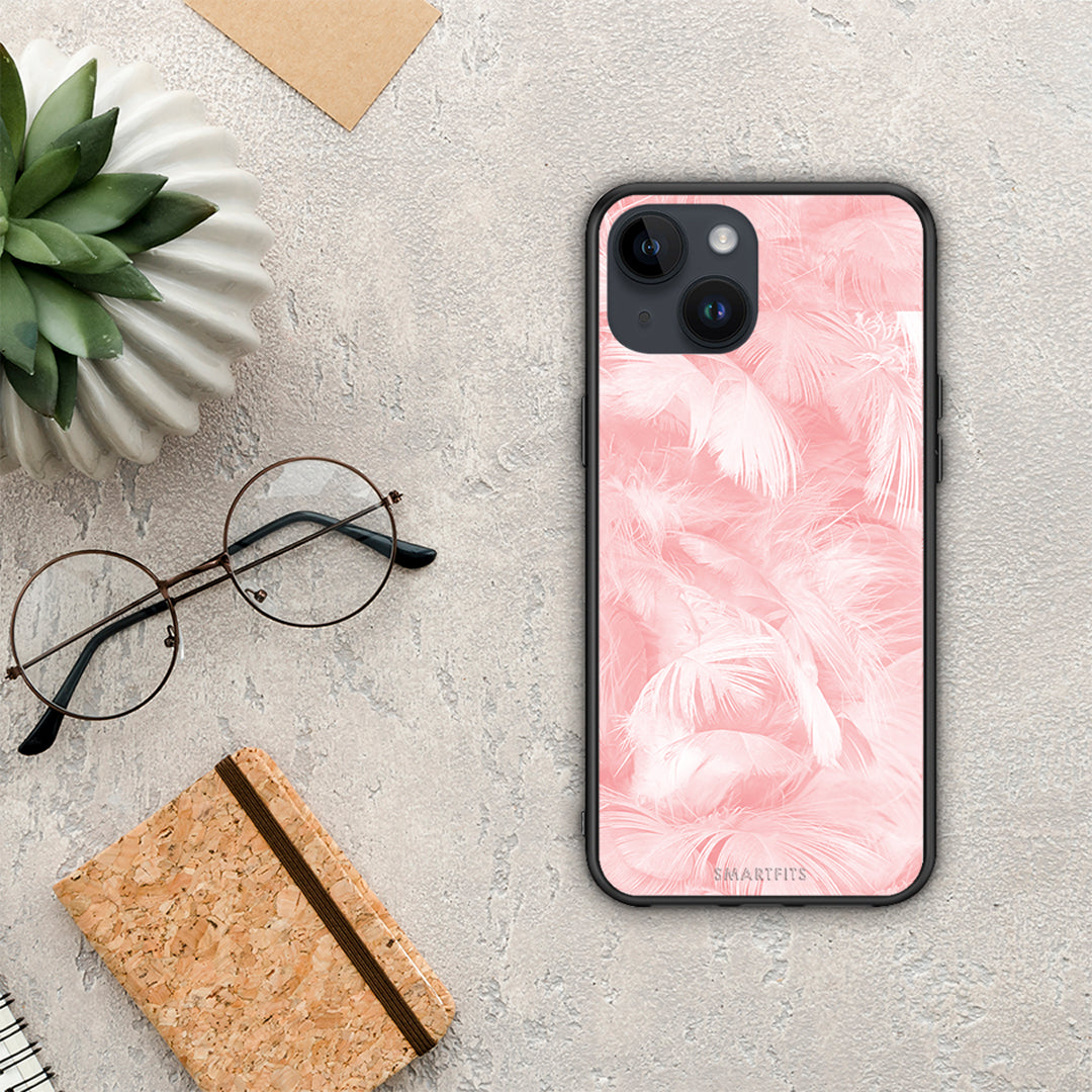 Boho Pink Feather - iPhone 14 case