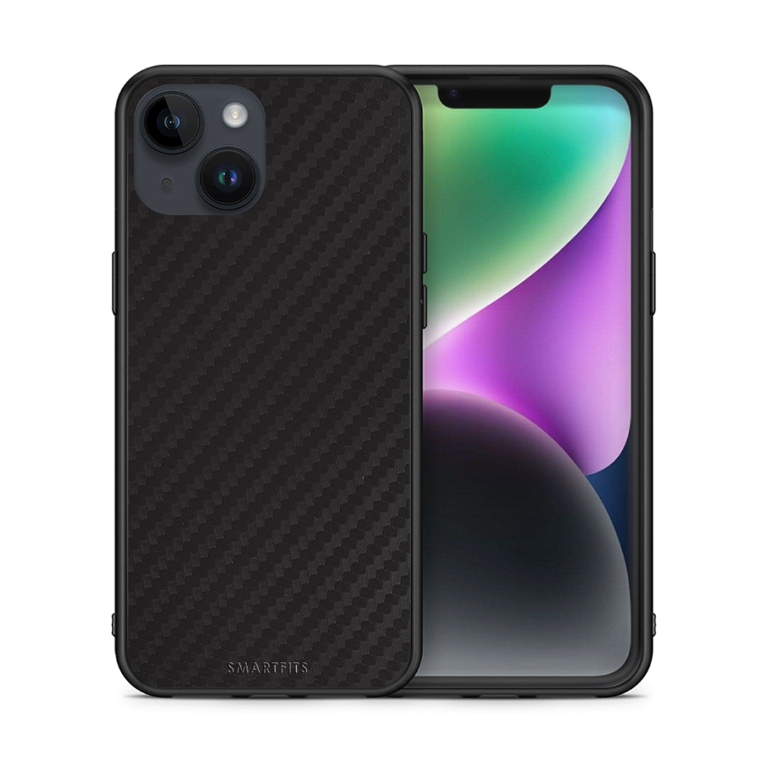 Θήκη iPhone 15 Carbon Black από τη Smartfits με σχέδιο στο πίσω μέρος και μαύρο περίβλημα | iPhone 15 Carbon Black case with colorful back and black bezels