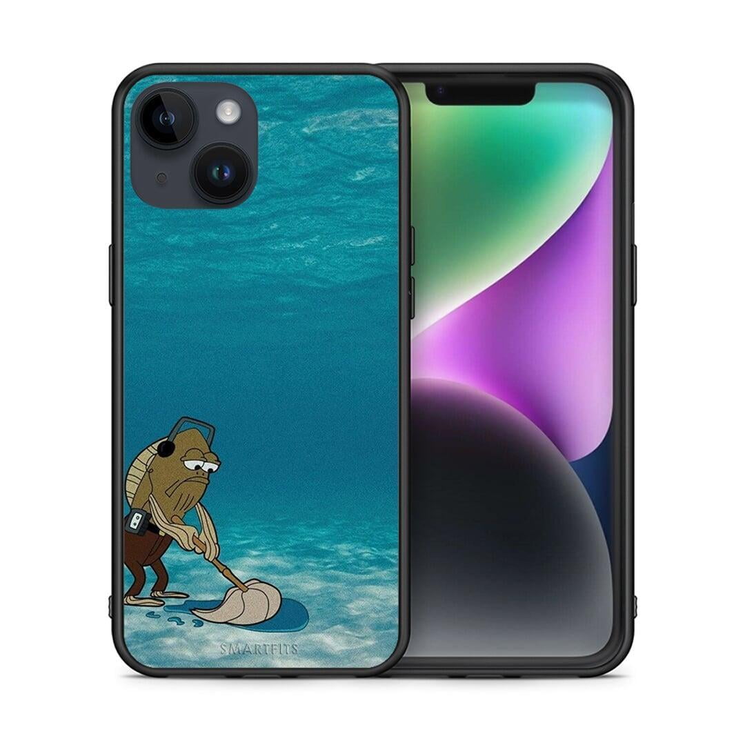 Θήκη iPhone 14 Clean The Ocean από τη Smartfits με σχέδιο στο πίσω μέρος και μαύρο περίβλημα | iPhone 14 Clean The Ocean case with colorful back and black bezels