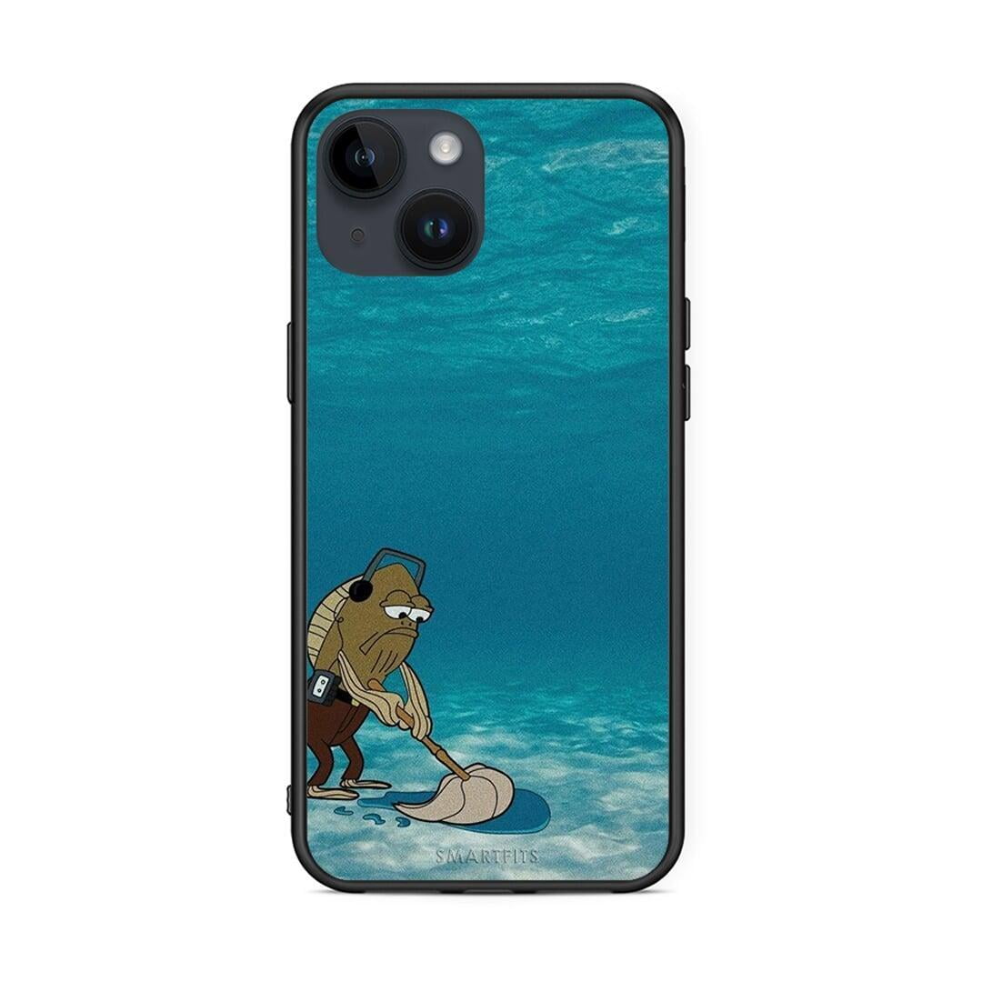 iPhone 14 Clean The Ocean Θήκη από τη Smartfits με σχέδιο στο πίσω μέρος και μαύρο περίβλημα | Smartphone case with colorful back and black bezels by Smartfits