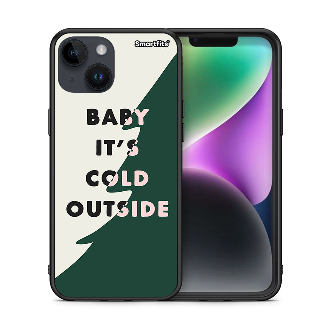 Θήκη iPhone 14 Cold Outside από τη Smartfits με σχέδιο στο πίσω μέρος και μαύρο περίβλημα | iPhone 14 Cold Outside case with colorful back and black bezels