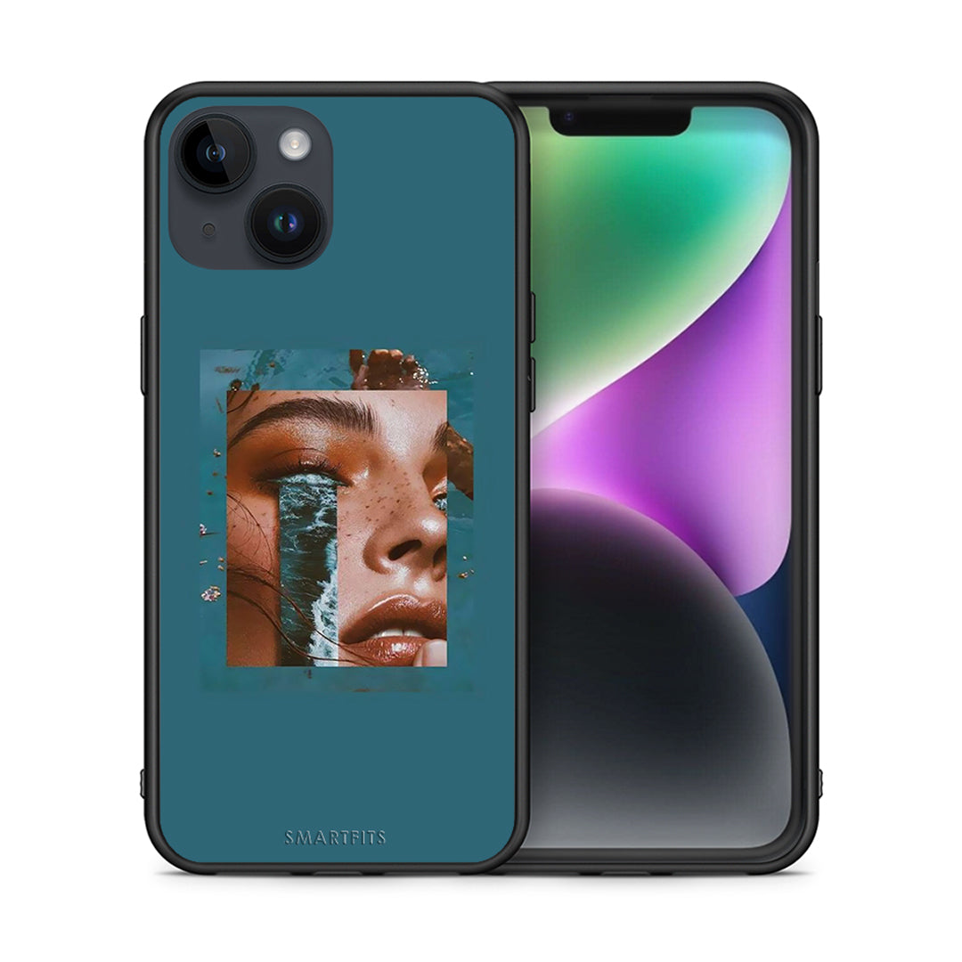 Θήκη iPhone 14 Cry An Ocean από τη Smartfits με σχέδιο στο πίσω μέρος και μαύρο περίβλημα | iPhone 14 Cry An Ocean case with colorful back and black bezels