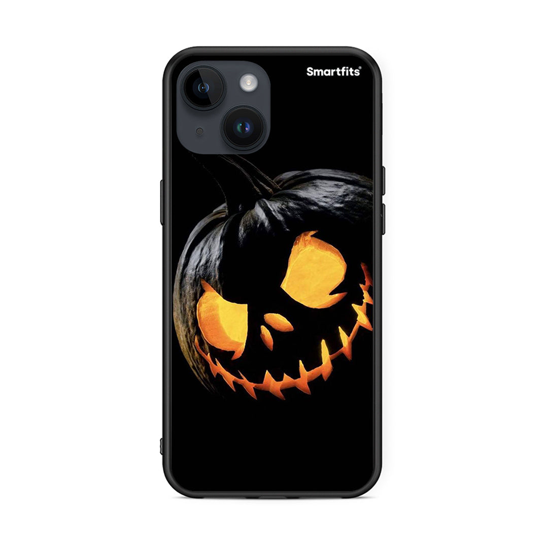 iPhone 15 Halloween Scary Pumpkin Θήκη από τη Smartfits με σχέδιο στο πίσω μέρος και μαύρο περίβλημα | Smartphone case with colorful back and black bezels by Smartfits