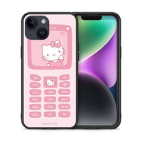 Thumbnail for Θήκη Αγίου Βαλεντίνου iPhone 15 Hello Kitten από τη Smartfits με σχέδιο στο πίσω μέρος και μαύρο περίβλημα | iPhone 15 Hello Kitten case with colorful back and black bezels