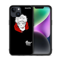 Thumbnail for Θήκη iPhone 15 Itadori Anime από τη Smartfits με σχέδιο στο πίσω μέρος και μαύρο περίβλημα | iPhone 15 Itadori Anime case with colorful back and black bezels