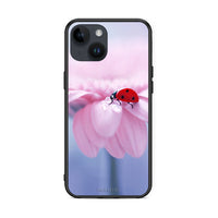 Thumbnail for iPhone 15 Ladybug Flower θήκη από τη Smartfits με σχέδιο στο πίσω μέρος και μαύρο περίβλημα | Smartphone case with colorful back and black bezels by Smartfits