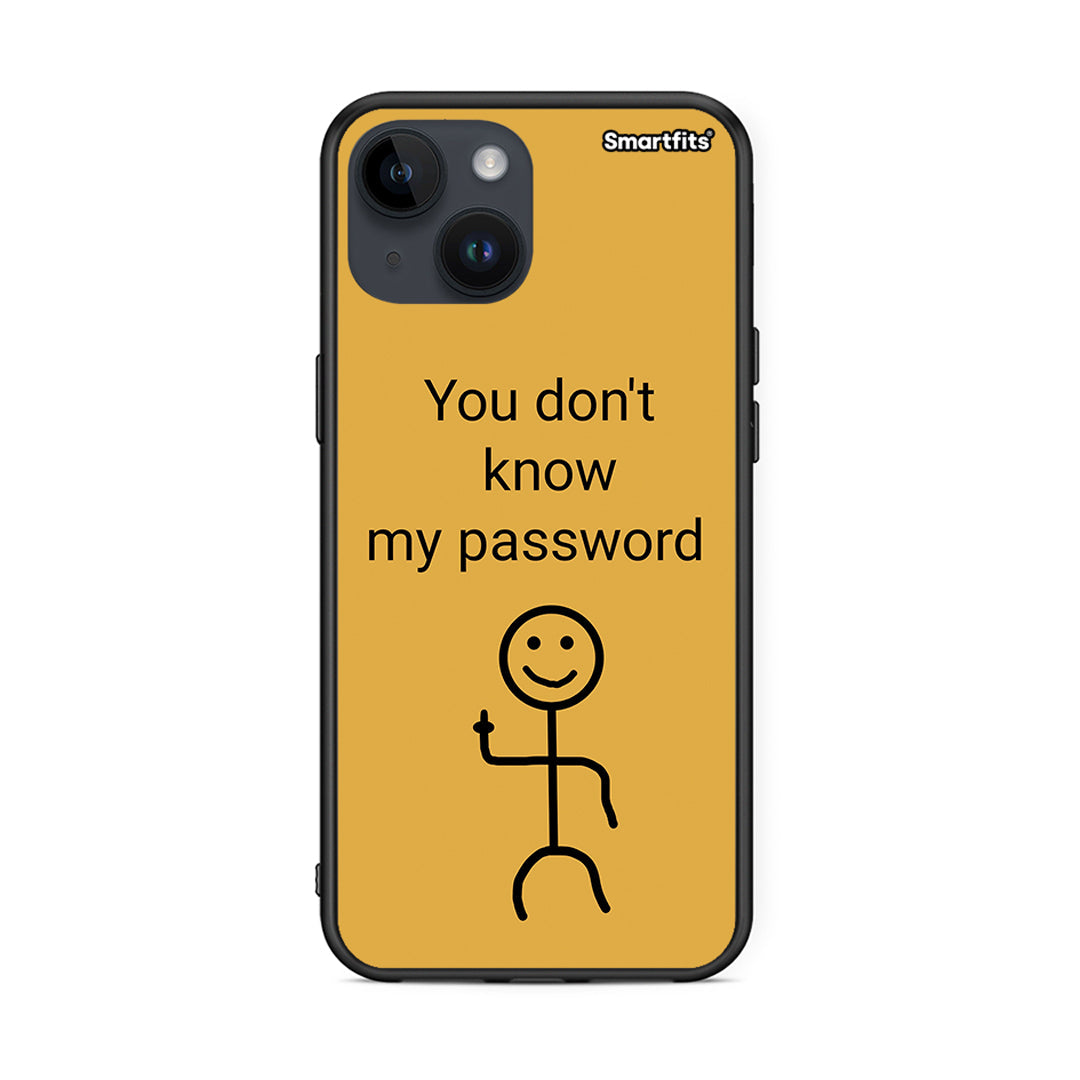 iPhone 14 My Password Θήκη από τη Smartfits με σχέδιο στο πίσω μέρος και μαύρο περίβλημα | Smartphone case with colorful back and black bezels by Smartfits