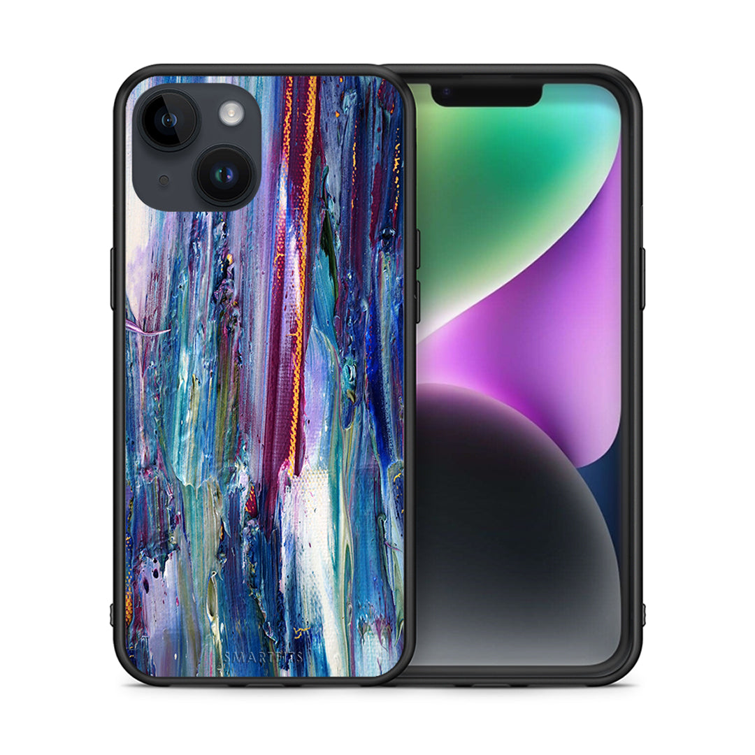 Θήκη iPhone 15 Winter Paint από τη Smartfits με σχέδιο στο πίσω μέρος και μαύρο περίβλημα | iPhone 15 Winter Paint case with colorful back and black bezels