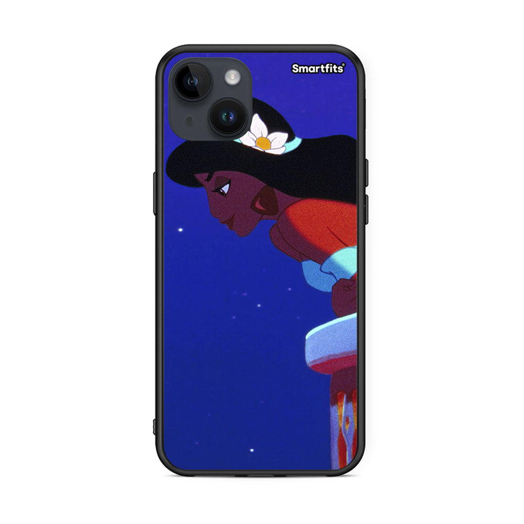 iPhone 14 Plus Alladin And Jasmine Love 2 θήκη από τη Smartfits με σχέδιο στο πίσω μέρος και μαύρο περίβλημα | Smartphone case with colorful back and black bezels by Smartfits