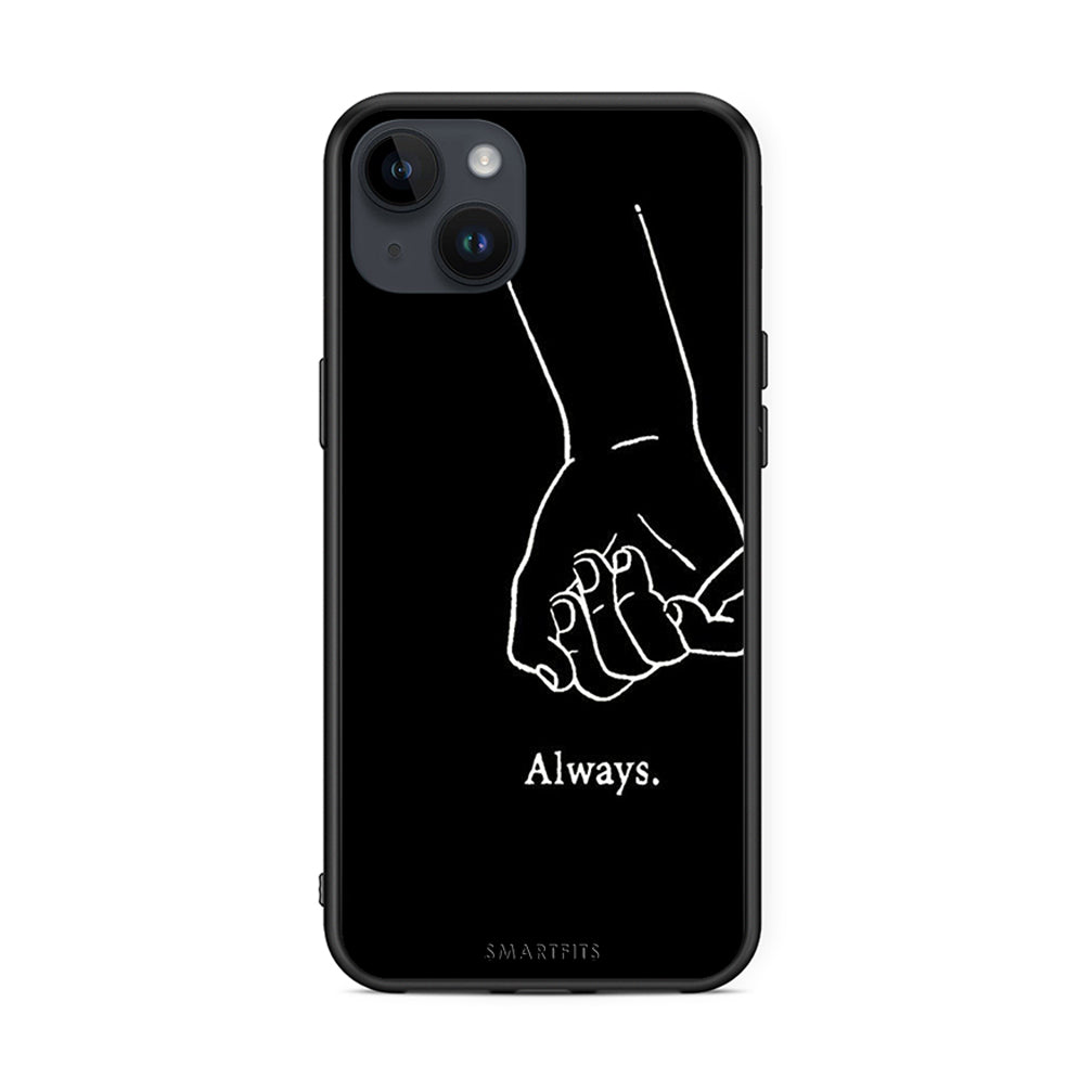 iPhone 15 Plus Always & Forever 1 Θήκη Αγίου Βαλεντίνου από τη Smartfits με σχέδιο στο πίσω μέρος και μαύρο περίβλημα | Smartphone case with colorful back and black bezels by Smartfits