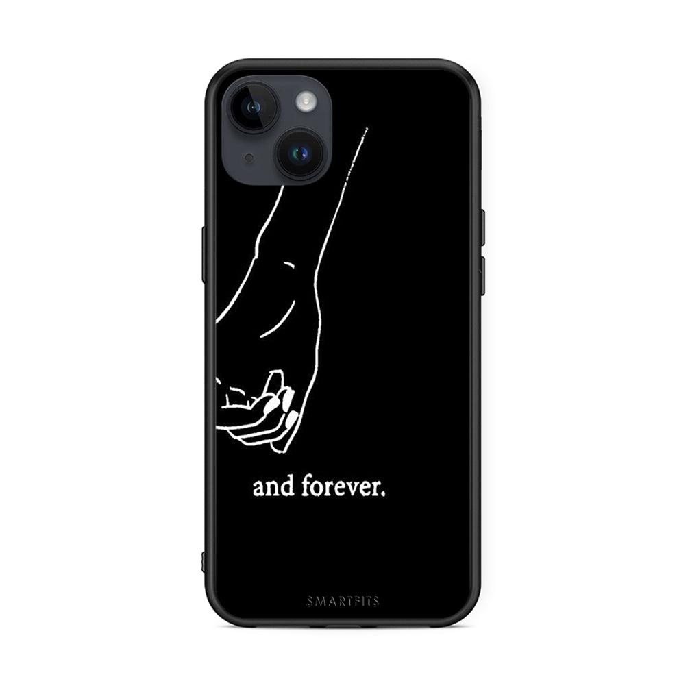 iPhone 15 Plus Always & Forever 2 Θήκη Αγίου Βαλεντίνου από τη Smartfits με σχέδιο στο πίσω μέρος και μαύρο περίβλημα | Smartphone case with colorful back and black bezels by Smartfits