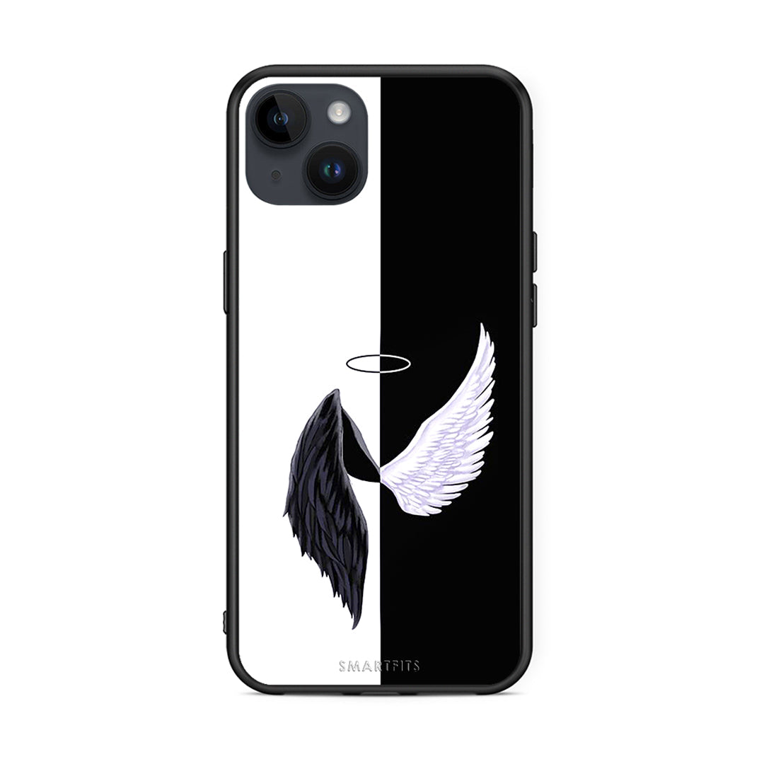 iPhone 15 Plus Angels Demons θήκη από τη Smartfits με σχέδιο στο πίσω μέρος και μαύρο περίβλημα | Smartphone case with colorful back and black bezels by Smartfits