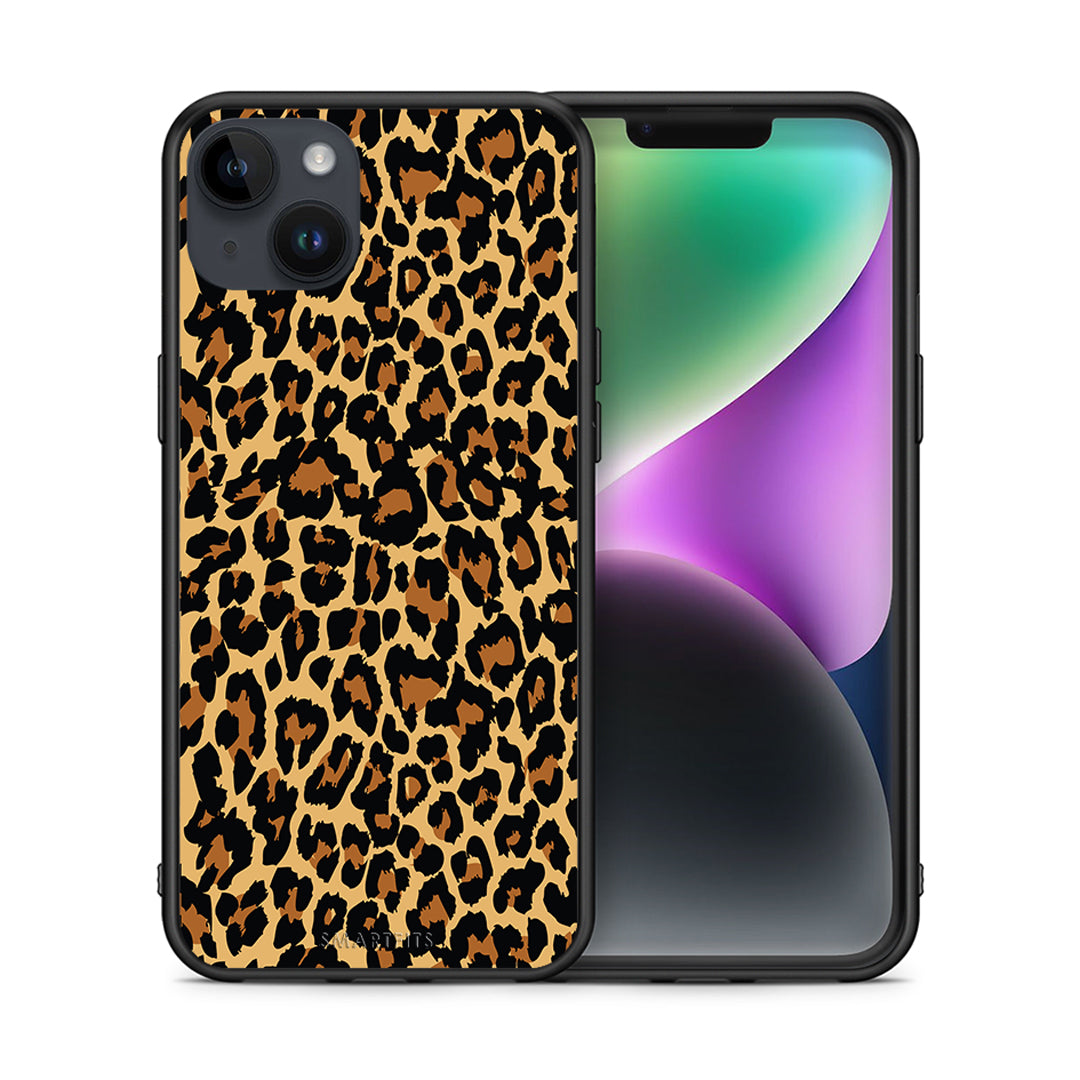 Θήκη iPhone 14 Plus Leopard Animal από τη Smartfits με σχέδιο στο πίσω μέρος και μαύρο περίβλημα | iPhone 14 Plus Leopard Animal case with colorful back and black bezels