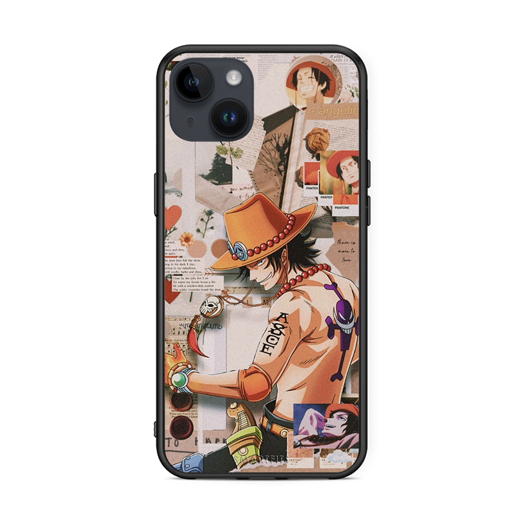 iPhone 15 Plus Anime Collage θήκη από τη Smartfits με σχέδιο στο πίσω μέρος και μαύρο περίβλημα | Smartphone case with colorful back and black bezels by Smartfits