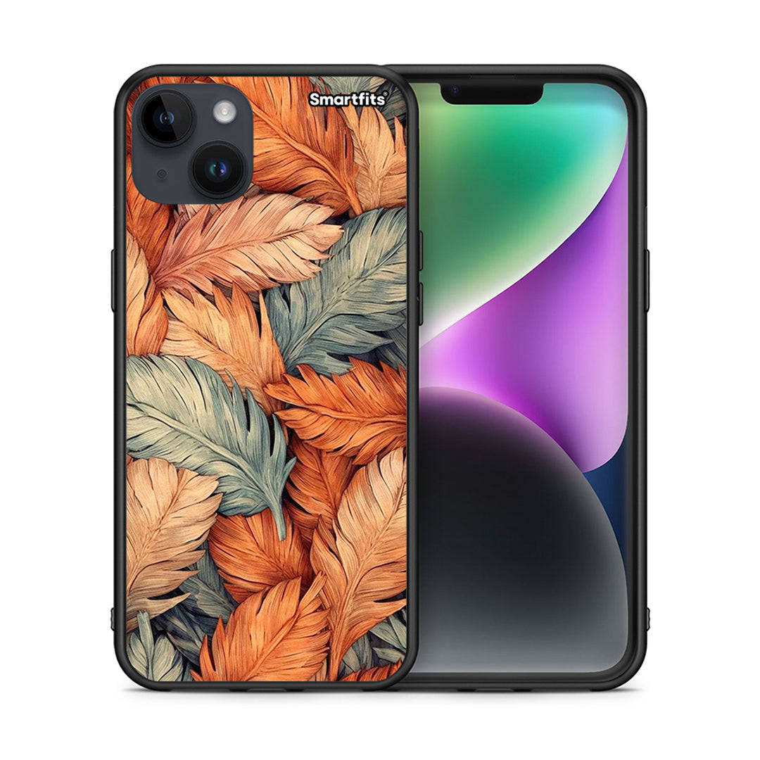 Θήκη iPhone 15 Plus Autumn Leaves από τη Smartfits με σχέδιο στο πίσω μέρος και μαύρο περίβλημα | iPhone 15 Plus Autumn Leaves case with colorful back and black bezels