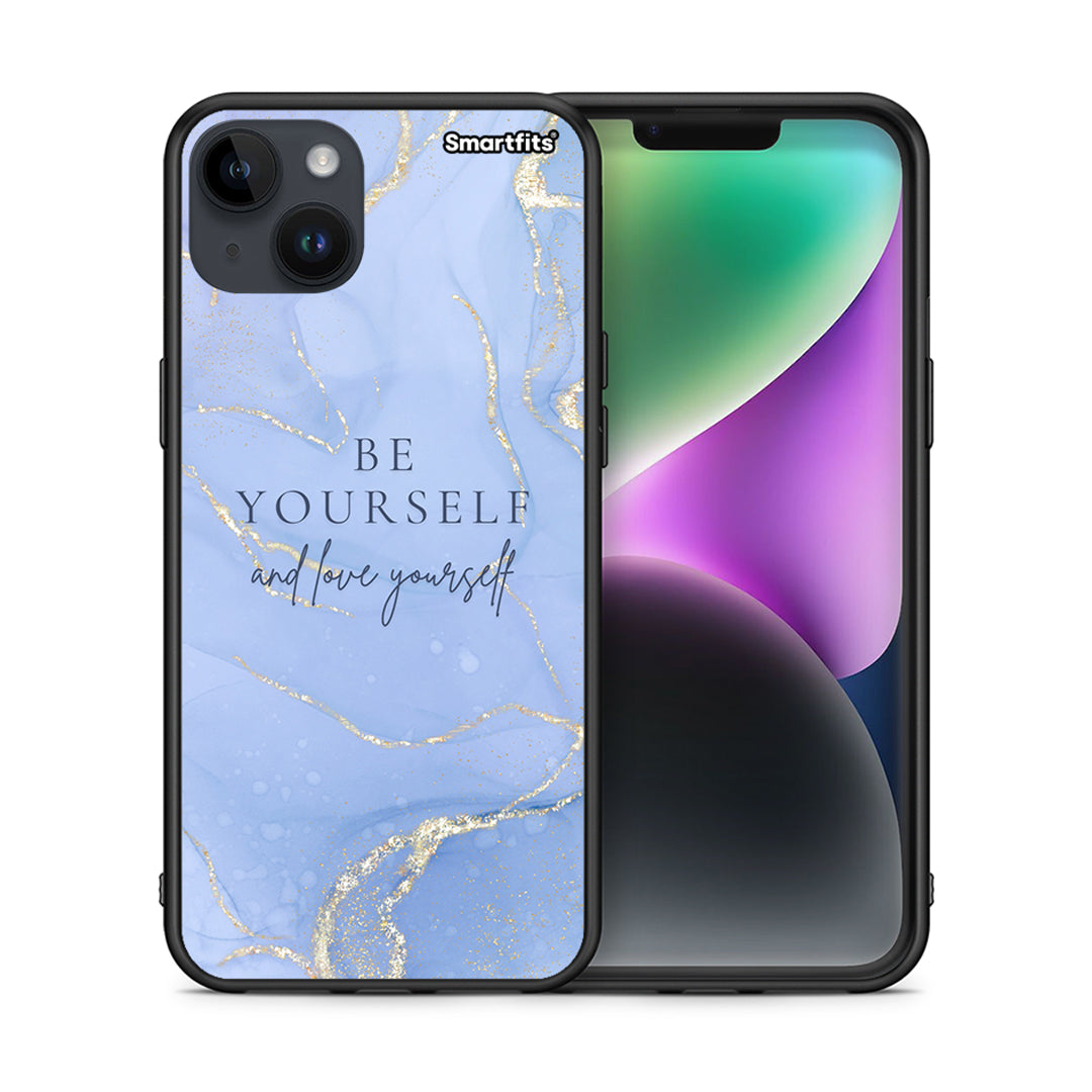 Θήκη iPhone 15 Plus Be Yourself από τη Smartfits με σχέδιο στο πίσω μέρος και μαύρο περίβλημα | iPhone 15 Plus Be Yourself case with colorful back and black bezels