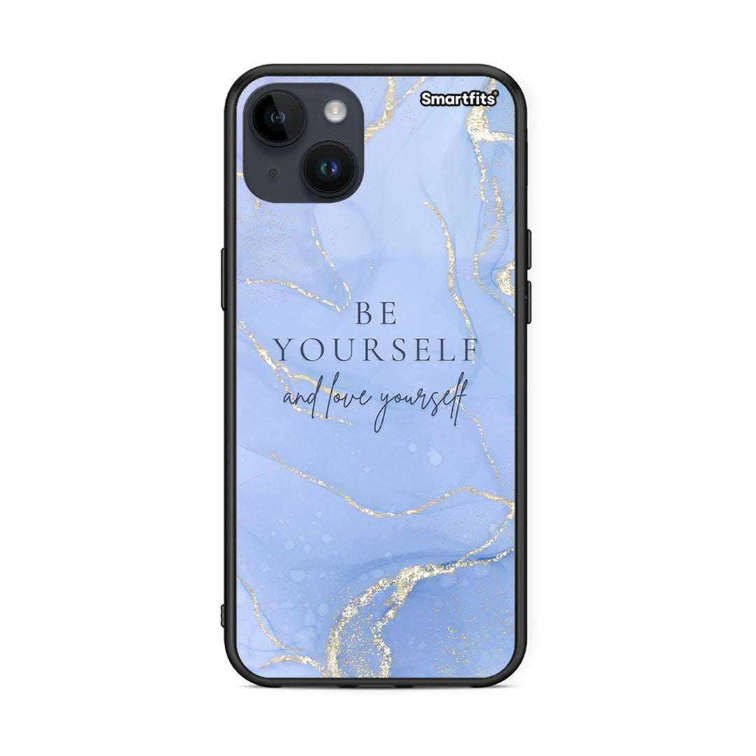 iPhone 15 Plus Be Yourself θήκη από τη Smartfits με σχέδιο στο πίσω μέρος και μαύρο περίβλημα | Smartphone case with colorful back and black bezels by Smartfits
