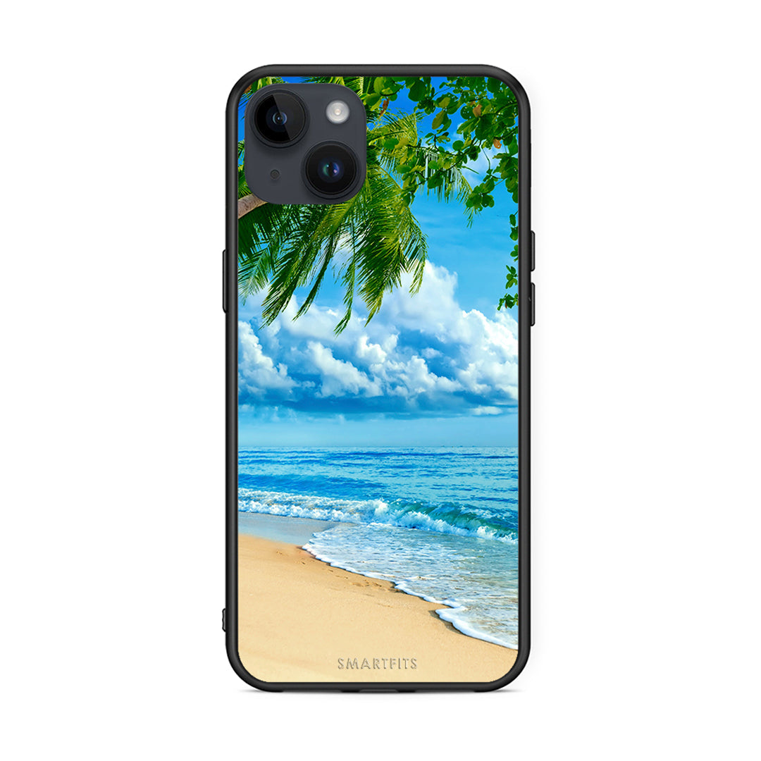 iPhone 14 Plus Beautiful Beach θήκη από τη Smartfits με σχέδιο στο πίσω μέρος και μαύρο περίβλημα | Smartphone case with colorful back and black bezels by Smartfits