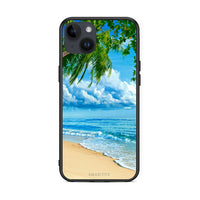 Thumbnail for iPhone 15 Plus Beautiful Beach θήκη από τη Smartfits με σχέδιο στο πίσω μέρος και μαύρο περίβλημα | Smartphone case with colorful back and black bezels by Smartfits