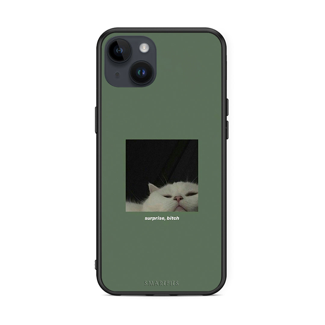 iPhone 15 Plus Bitch Surprise θήκη από τη Smartfits με σχέδιο στο πίσω μέρος και μαύρο περίβλημα | Smartphone case with colorful back and black bezels by Smartfits