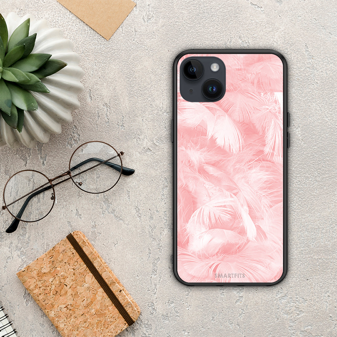 Boho Pink Feather - iPhone 15 Plus case