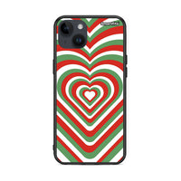 Thumbnail for iPhone 14 Plus Christmas Hearts θήκη από τη Smartfits με σχέδιο στο πίσω μέρος και μαύρο περίβλημα | Smartphone case with colorful back and black bezels by Smartfits