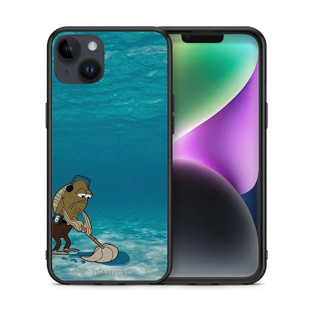 Θήκη iPhone 14 Plus Clean The Ocean από τη Smartfits με σχέδιο στο πίσω μέρος και μαύρο περίβλημα | iPhone 14 Plus Clean The Ocean case with colorful back and black bezels