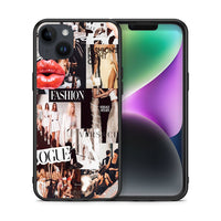 Thumbnail for Θήκη Αγίου Βαλεντίνου iPhone 14 Plus Collage Fashion από τη Smartfits με σχέδιο στο πίσω μέρος και μαύρο περίβλημα | iPhone 14 Plus Collage Fashion case with colorful back and black bezels