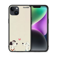 Thumbnail for Θήκη iPhone 15 Plus Dalmatians Love από τη Smartfits με σχέδιο στο πίσω μέρος και μαύρο περίβλημα | iPhone 15 Plus Dalmatians Love case with colorful back and black bezels