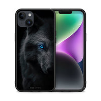 Thumbnail for Θήκη iPhone 14 Plus Dark Wolf από τη Smartfits με σχέδιο στο πίσω μέρος και μαύρο περίβλημα | iPhone 14 Plus Dark Wolf case with colorful back and black bezels