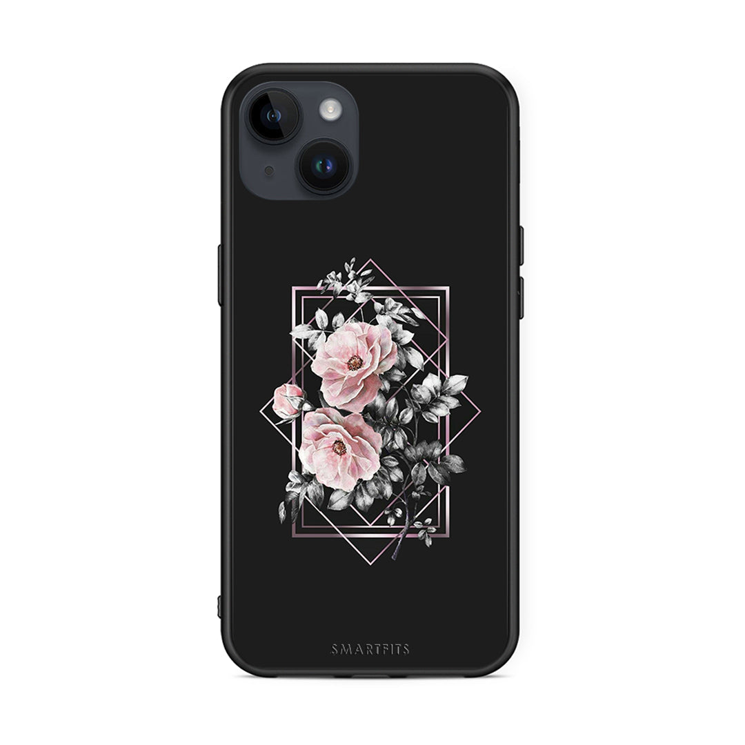 4 - iPhone 15 Plus Frame Flower case, cover, bumper