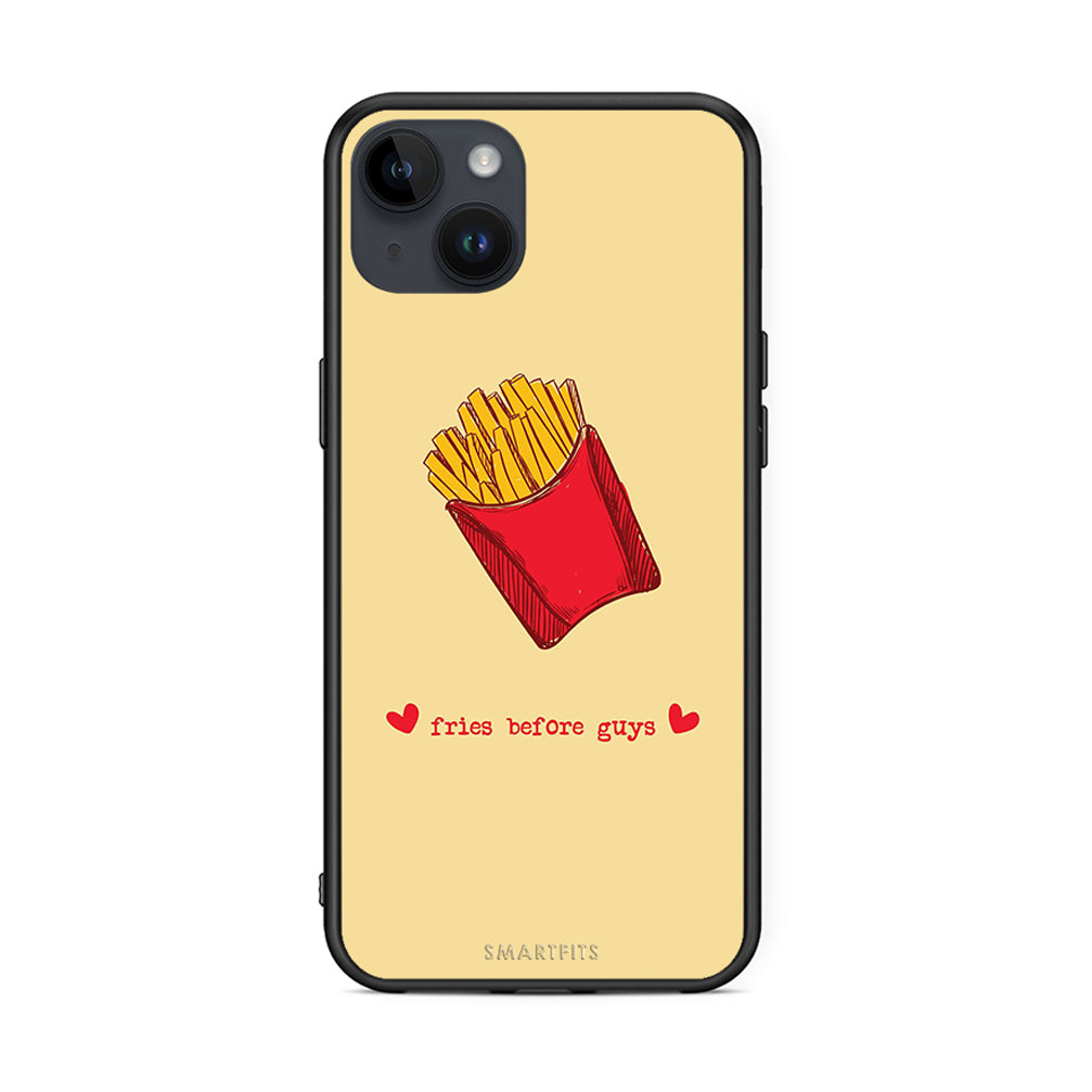 iPhone 14 Plus Fries Before Guys Θήκη Αγίου Βαλεντίνου από τη Smartfits με σχέδιο στο πίσω μέρος και μαύρο περίβλημα | Smartphone case with colorful back and black bezels by Smartfits