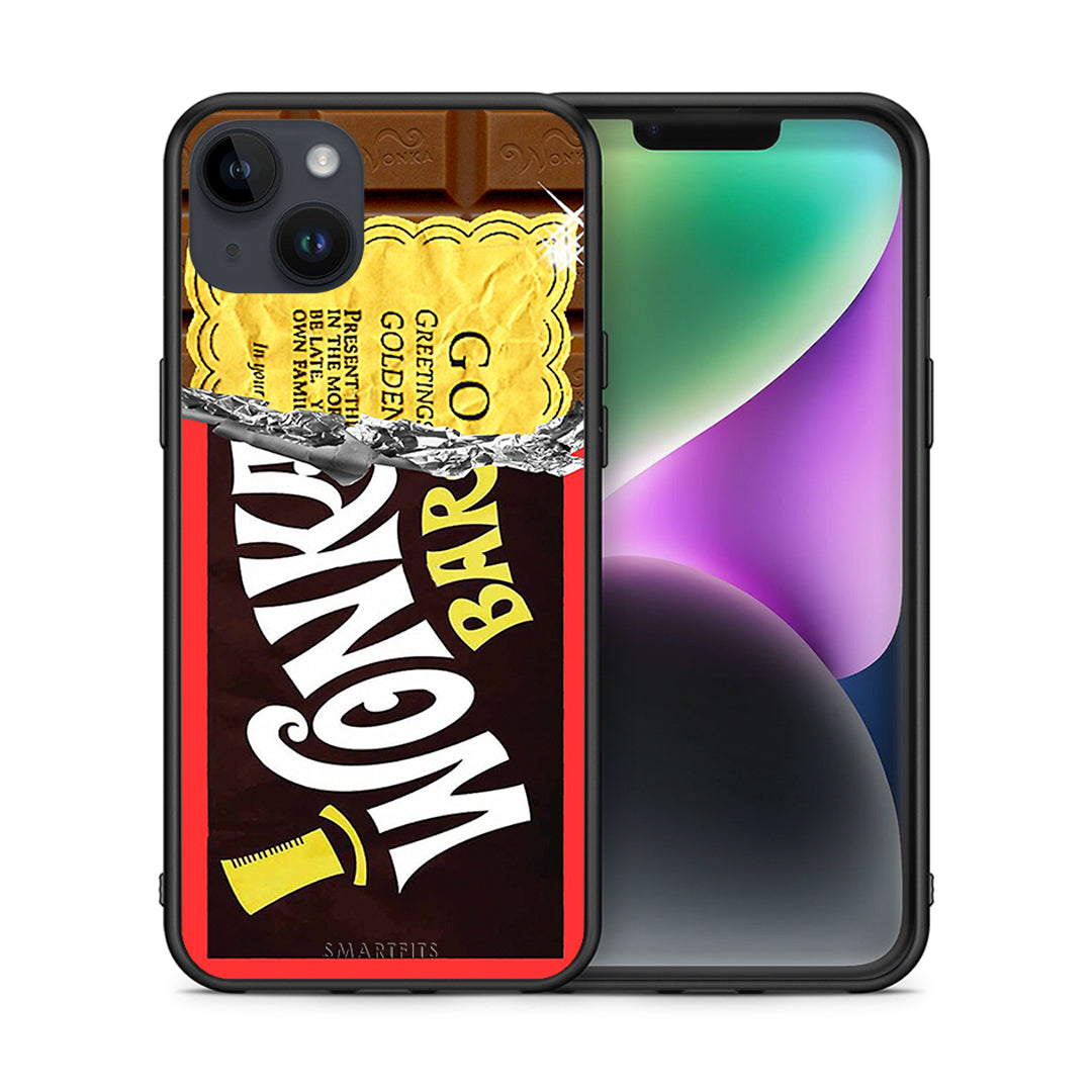 Θήκη iPhone 15 Plus Golden Ticket από τη Smartfits με σχέδιο στο πίσω μέρος και μαύρο περίβλημα | iPhone 15 Plus Golden Ticket case with colorful back and black bezels