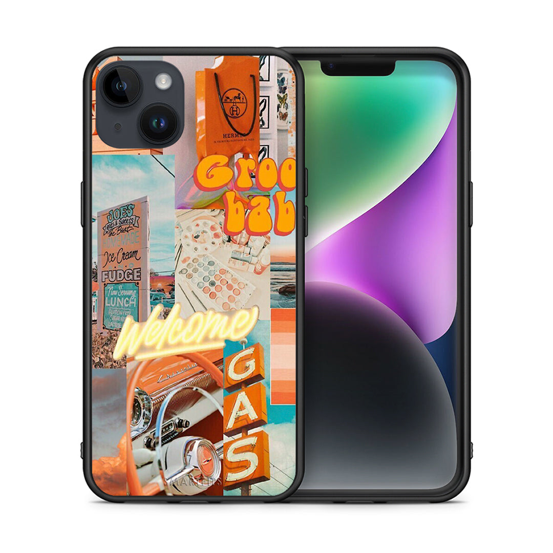 Θήκη Αγίου Βαλεντίνου iPhone 15 Plus Groovy Babe από τη Smartfits με σχέδιο στο πίσω μέρος και μαύρο περίβλημα | iPhone 15 Plus Groovy Babe case with colorful back and black bezels