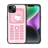 Thumbnail for Θήκη Αγίου Βαλεντίνου iPhone 14 Plus Hello Kitten από τη Smartfits με σχέδιο στο πίσω μέρος και μαύρο περίβλημα | iPhone 14 Plus Hello Kitten case with colorful back and black bezels