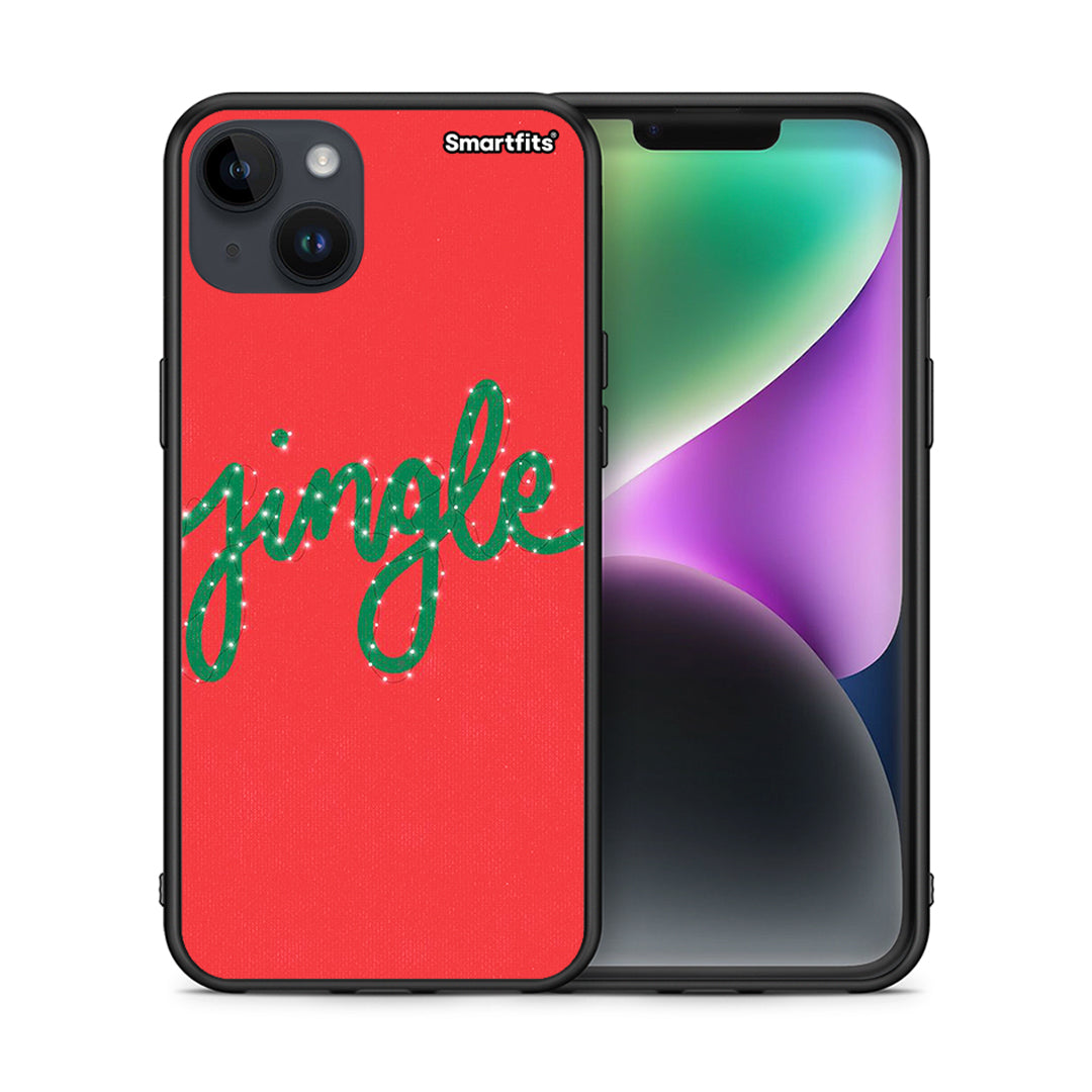 Θήκη iPhone 14 Plus Jingle Xmas από τη Smartfits με σχέδιο στο πίσω μέρος και μαύρο περίβλημα | iPhone 14 Plus Jingle Xmas case with colorful back and black bezels