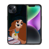 Thumbnail for Θήκη Αγίου Βαλεντίνου iPhone 14 Plus Lady And Tramp 2 από τη Smartfits με σχέδιο στο πίσω μέρος και μαύρο περίβλημα | iPhone 14 Plus Lady And Tramp 2 case with colorful back and black bezels