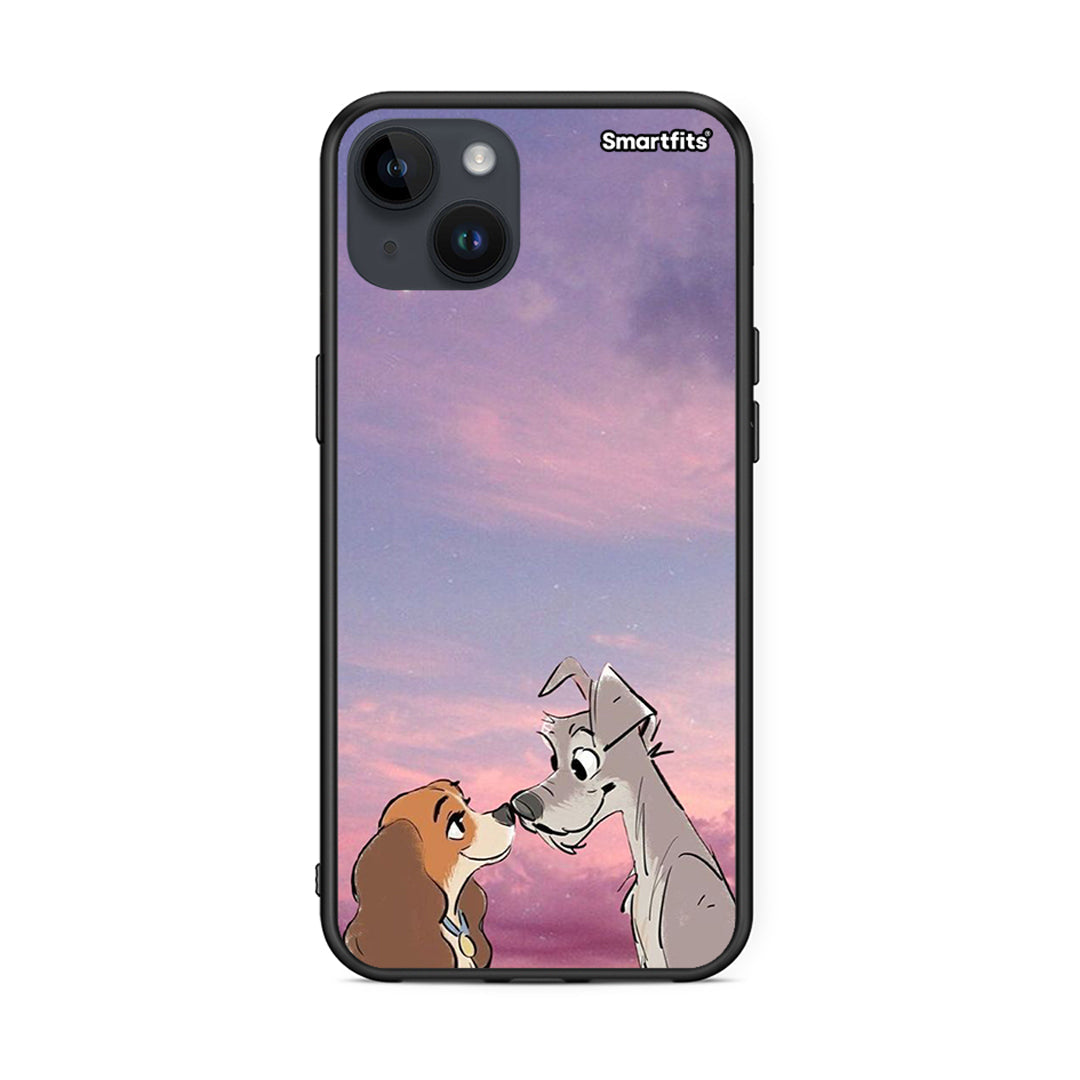 iPhone 14 Plus Lady And Tramp θήκη από τη Smartfits με σχέδιο στο πίσω μέρος και μαύρο περίβλημα | Smartphone case with colorful back and black bezels by Smartfits