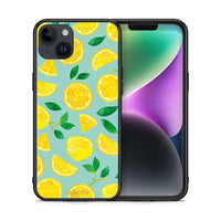 Thumbnail for Θήκη iPhone 15 Plus Lemons από τη Smartfits με σχέδιο στο πίσω μέρος και μαύρο περίβλημα | iPhone 15 Plus Lemons case with colorful back and black bezels
