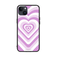 Thumbnail for iPhone 14 Plus Lilac Hearts θήκη από τη Smartfits με σχέδιο στο πίσω μέρος και μαύρο περίβλημα | Smartphone case with colorful back and black bezels by Smartfits