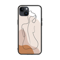 Thumbnail for iPhone 15 Plus LineArt Woman θήκη από τη Smartfits με σχέδιο στο πίσω μέρος και μαύρο περίβλημα | Smartphone case with colorful back and black bezels by Smartfits