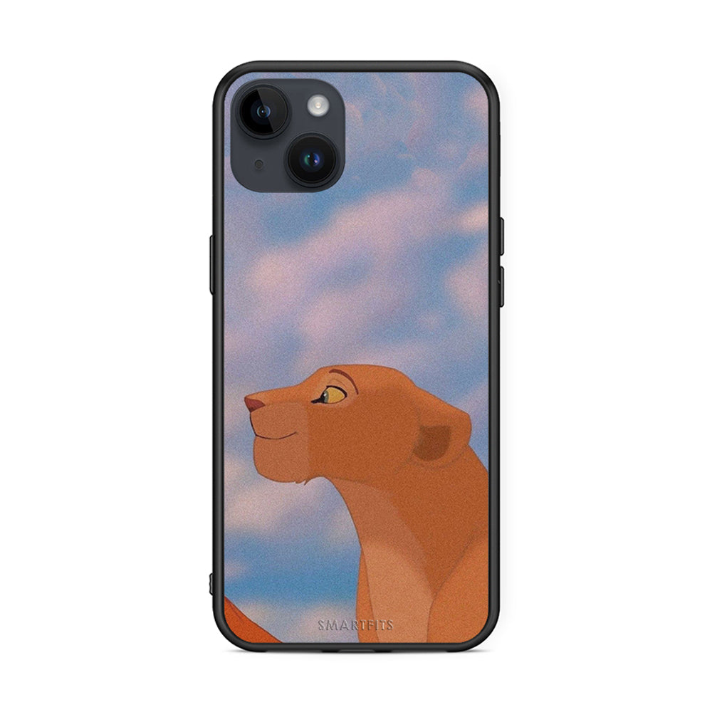 iPhone 15 Plus Lion Love 2 Θήκη Αγίου Βαλεντίνου από τη Smartfits με σχέδιο στο πίσω μέρος και μαύρο περίβλημα | Smartphone case with colorful back and black bezels by Smartfits