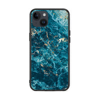 Thumbnail for iPhone 15 Plus Marble Blue θήκη από τη Smartfits με σχέδιο στο πίσω μέρος και μαύρο περίβλημα | Smartphone case with colorful back and black bezels by Smartfits