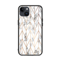 Thumbnail for 44 - iPhone 14 Plus Gold Geometric Marble case, cover, bumper