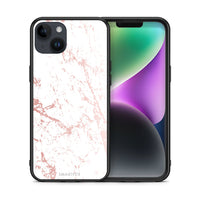 Thumbnail for Θήκη iPhone 15 Plus Pink Splash Marble από τη Smartfits με σχέδιο στο πίσω μέρος και μαύρο περίβλημα | iPhone 15 Plus Pink Splash Marble case with colorful back and black bezels