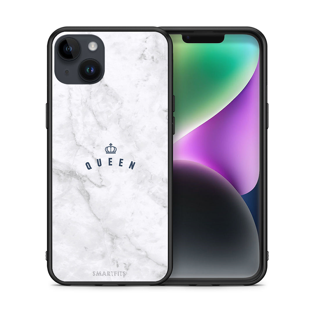 Θήκη iPhone 14 Plus Queen Marble από τη Smartfits με σχέδιο στο πίσω μέρος και μαύρο περίβλημα | iPhone 14 Plus Queen Marble case with colorful back and black bezels