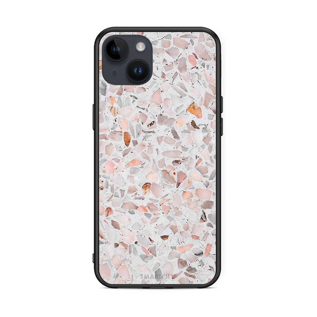 iPhone 15 Plus Marble Terrazzo θήκη από τη Smartfits με σχέδιο στο πίσω μέρος και μαύρο περίβλημα | Smartphone case with colorful back and black bezels by Smartfits