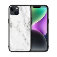 Thumbnail for Θήκη iPhone 14 Plus White Marble από τη Smartfits με σχέδιο στο πίσω μέρος και μαύρο περίβλημα | iPhone 14 Plus White Marble case with colorful back and black bezels
